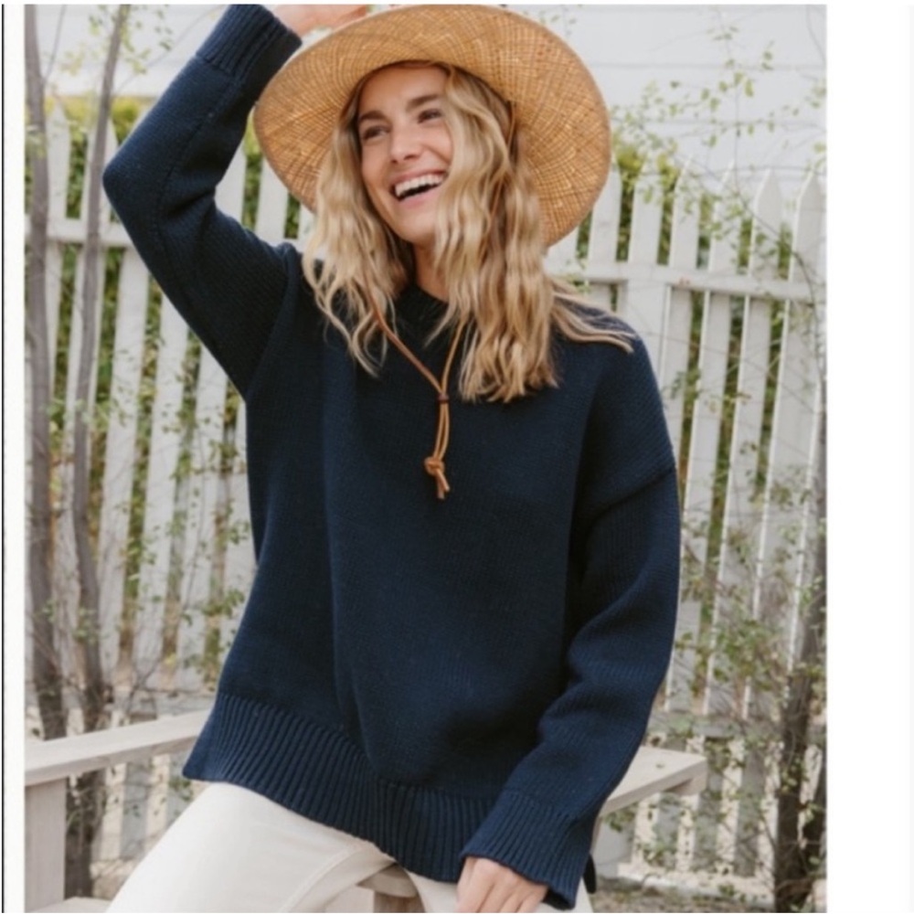 Jenni Kayne Black Crew Neck Boyfriend Sweater